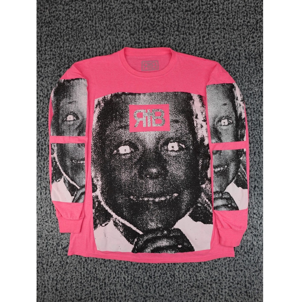 Che RIB Long‎ Sleeve T-Shirt Mens L Pink Graphic Tour Skull Streetwear